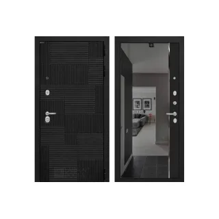 Входная дверь PAZL с зеркалом Панорама с тонировкой - Черный кварц