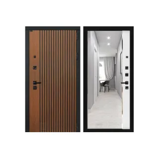 Входная дверь STORM с зеркалом Панорама - Белый софт